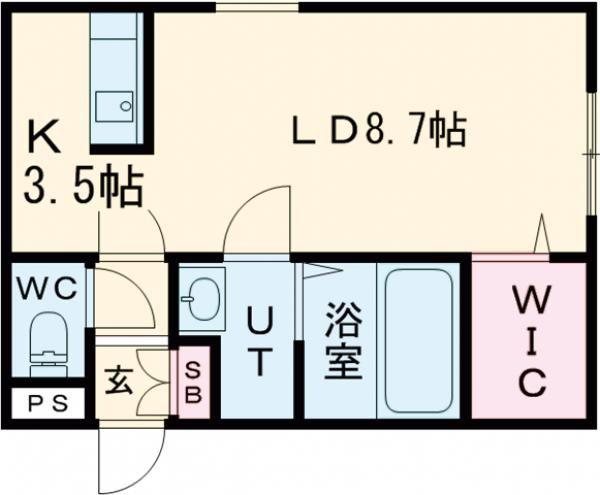 桜ハイツ相生(1K/2階)の間取り写真