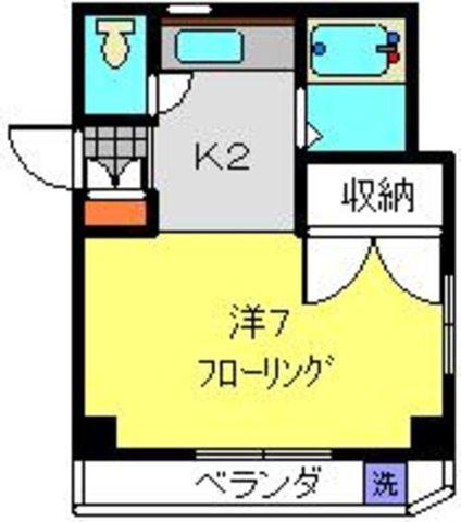 塚原レジデンス(1K/1階)の間取り写真