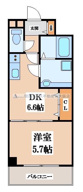 ルミエール・フジ(1DK/4階)の間取り写真