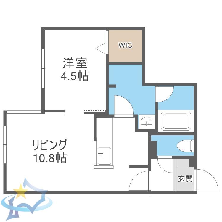 ALEGRIA南10条(1LDK/3階)の間取り写真