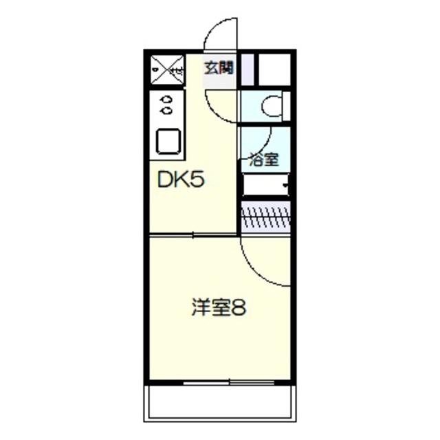 レジデンスパート4(1DK/3階)の間取り写真