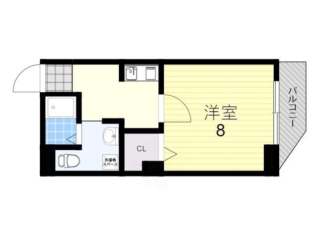 アーク住之江(1DK/2階)の間取り写真