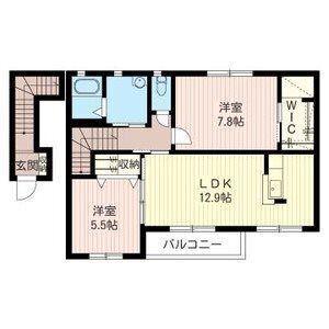 ヴィータ・ヴァロール(2LDK/2階)の間取り写真