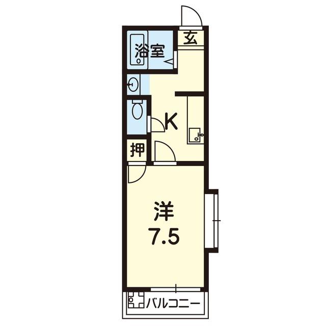 アーバニティ第6ハイツ(1K/1階)の間取り写真