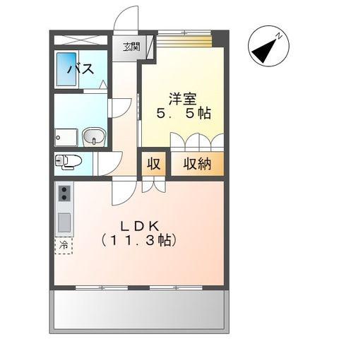 ひばりヶ丘ハイツ(1LDK/1階)の間取り写真