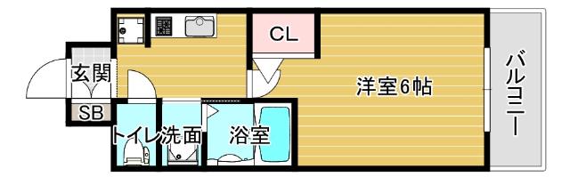 エステムコート難波ウエスト-SIDE Vアジュール(1K/5階)の間取り写真