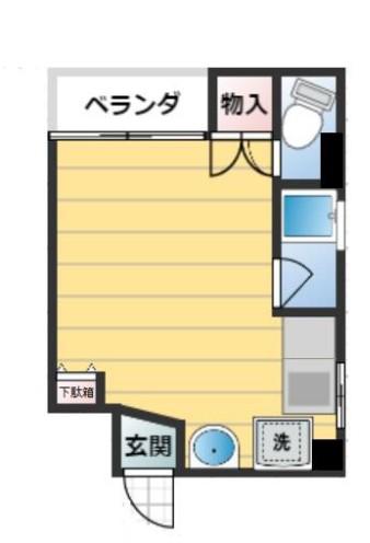 パームマンション南(ワンルーム/2階)の間取り写真