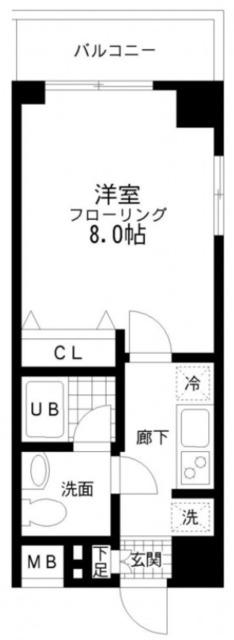 レジディア桜上水(1K/2階)の間取り写真
