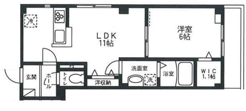 ワグテールビル(1LDK/2階)の間取り写真