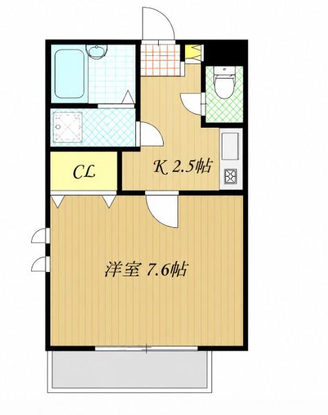 G HOUSEII(1K/1階)の間取り写真