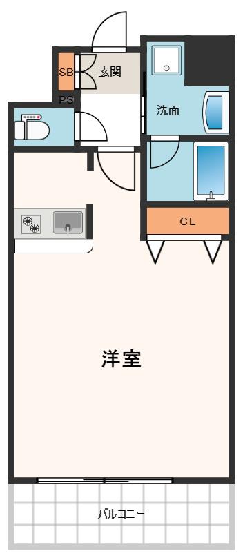 グランツ西大橋(ワンルーム/12階)の間取り写真