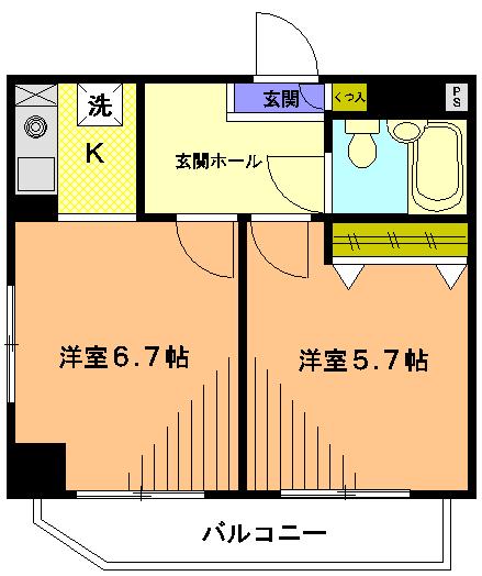 第5YNビル(2K/5階)の間取り写真