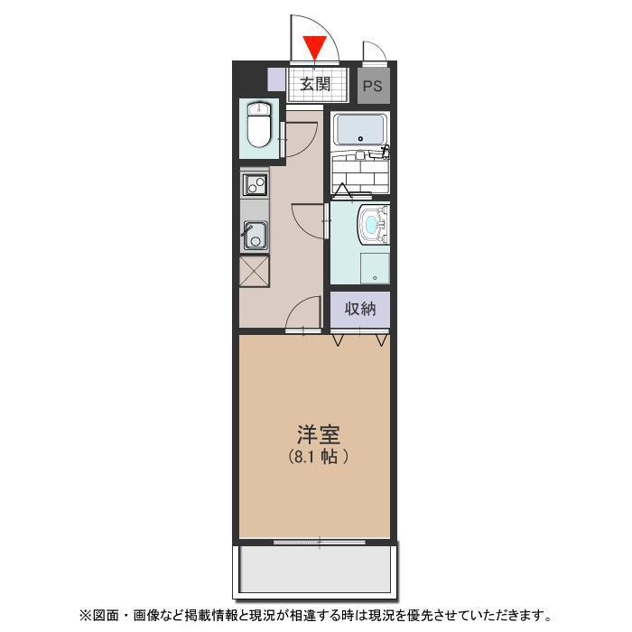 サンライズS(1K/4階)の間取り写真