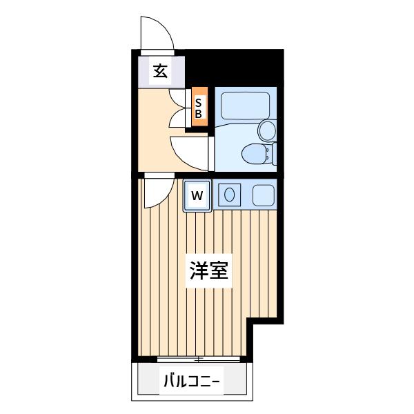 ライオンズマンション西八王子第2(ワンルーム/9階)の間取り写真