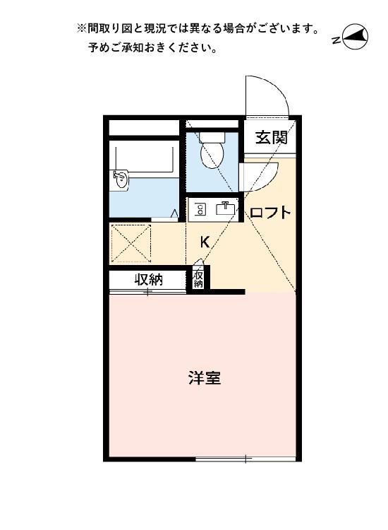 風と実りのRIVER SIDE(1K/1階)の間取り写真