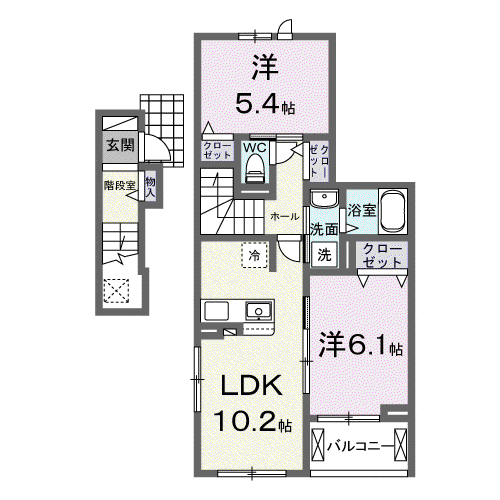 パラッツオ ビアンカ(2LDK/2階)の間取り写真