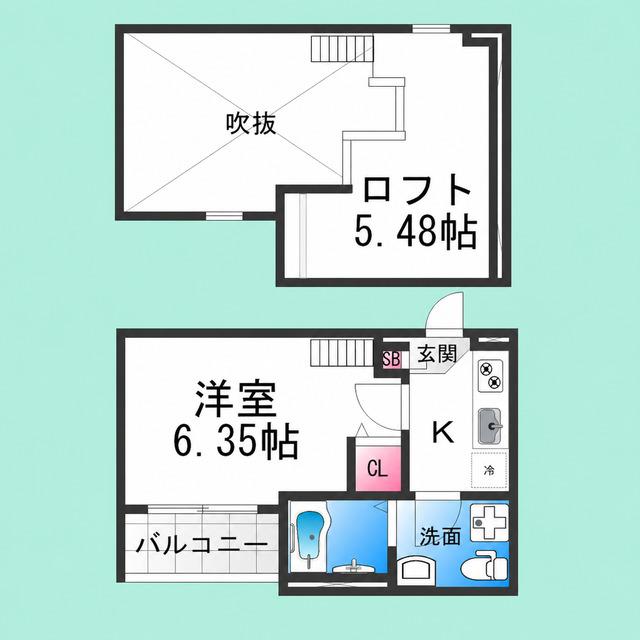 阪堺電気軌道阪堺線 宿院駅 徒歩4分 2階建 築10年(1K/2階)の間取り写真