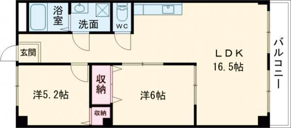 カーネ播磨町(2LDK/1階)の間取り写真