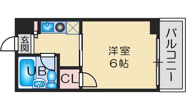 OSAKA PARKLAND INC(1K/4階)の間取り写真