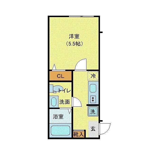 ラフィーネ上大岡(1K/2階)の間取り写真