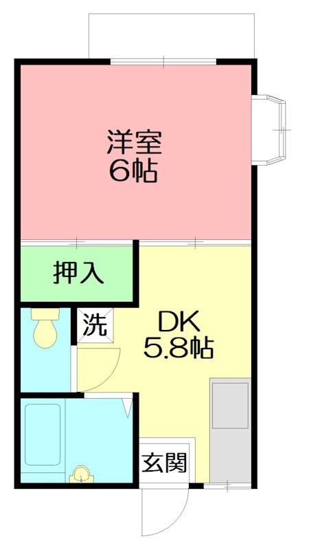 ファミーユ松田(1DK/1階)の間取り写真