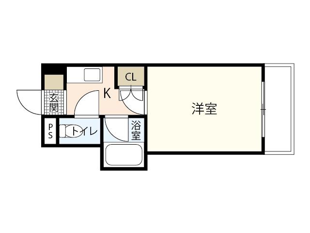 エステート古江新町(1K/3階)の間取り写真