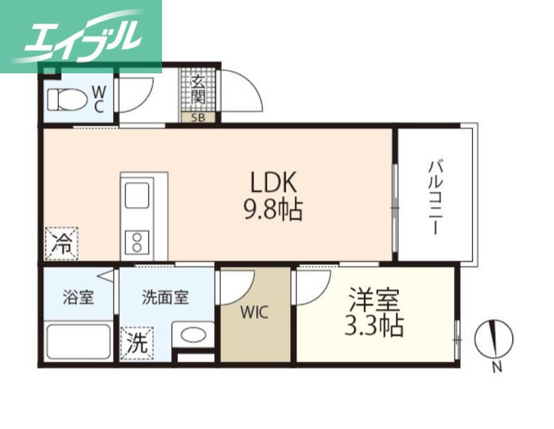 REGALE NANOKAICHI(1LDK/3階)の間取り写真