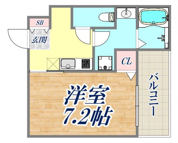 ジーメゾン東垂水(1K/3階)の間取り写真