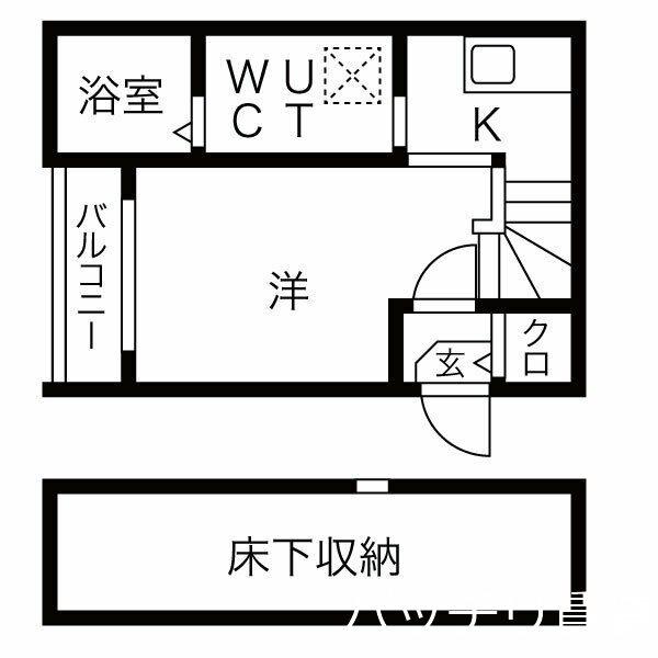 ル・ケレス黄金(1K/1階)の間取り写真
