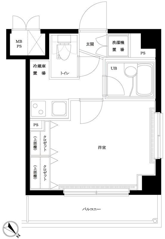 ルーブル小石川弐番館(1K/2階)の間取り写真