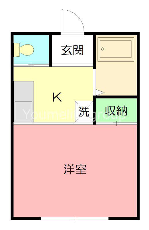 COCORO東海大学前(1K/2階)の間取り写真