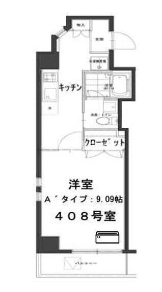 コンフォートタウン大船(1K/4階)の間取り写真