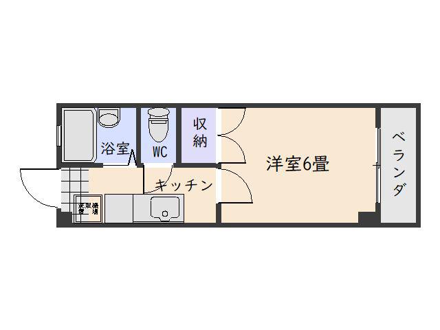 エントピア鴨池第8(1K/2階)の間取り写真