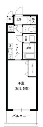 カルム千昇II(1K/10階)の間取り写真