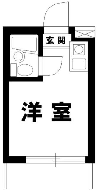 スカイコート品川第3(ワンルーム/1階)の間取り写真