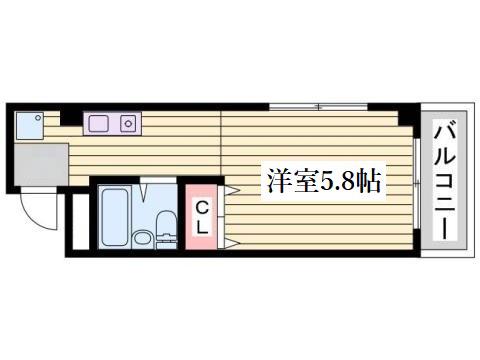 エール大同(1K/3階)の間取り写真
