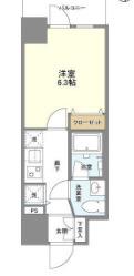 プライマル靱本町(1K/12階)の間取り写真