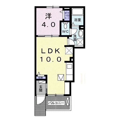 ルチアーナ(1LDK/1階)の間取り写真