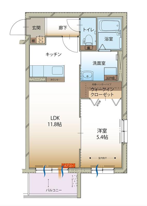 ファータ デラ ルーチェ(1LDK/2階)の間取り写真