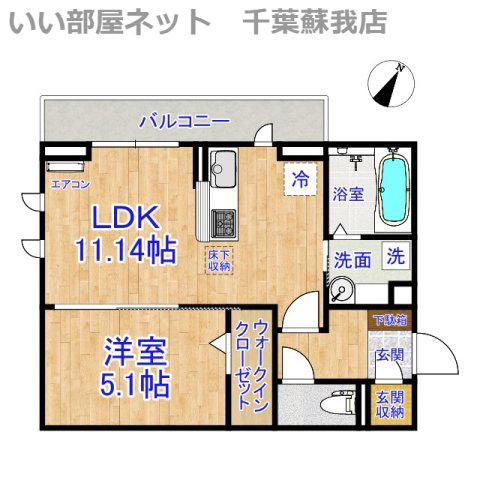 D-ROOM君塚IB(1LDK/1階)の間取り写真