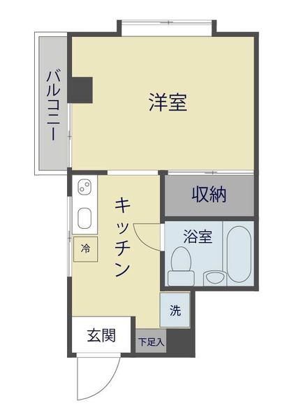 サンハイムIII(1K/2階)の間取り写真