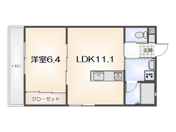 LA PORTOFINO III(1LDK/2階)の間取り写真