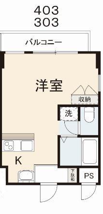 コリドールノール(1K/3階)の間取り写真