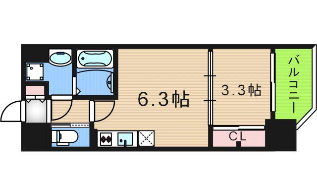 AVANTIO GRANDE(1DK/4階)の間取り写真