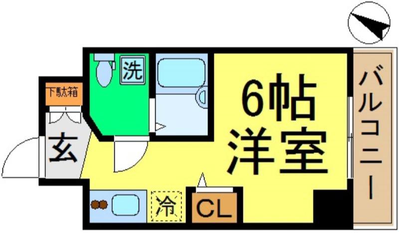 THEパームス新小岩(ワンルーム/2階)の間取り写真