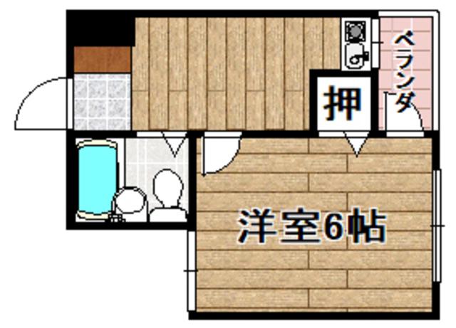 フレディーハイツ京口(1K/1階)の間取り写真