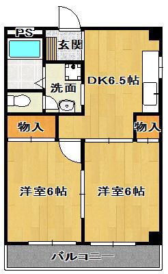 アーバンマンション(2DK/3階)の間取り写真