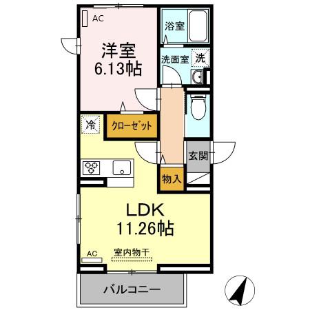 リネア・ルミニス(1LDK/3階)の間取り写真