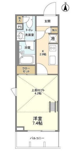 PRIME FORESHITA(1K/1階)の間取り写真