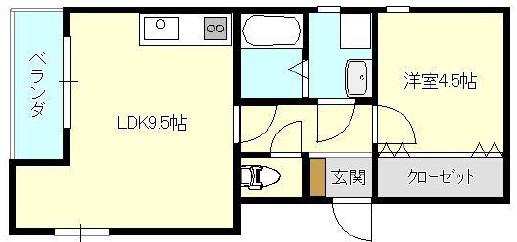 リバ・クエスト(1LDK/3階)の間取り写真